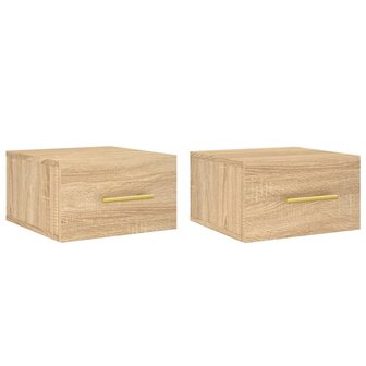 Nachtkastjes 2 st wandgemonteerd 35x35x20 cm sonoma eikenkleur 8720845946364 2