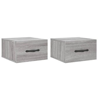 Nachtkastjes 2 st wandgemonteerd 35x35x20 cm grijs sonoma eiken 8720845946586 2