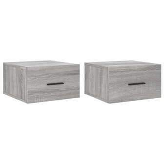 Nachtkastjes 2 st wandgemonteerd 35x35x20 cm grijs sonoma eiken 8720845947064 2