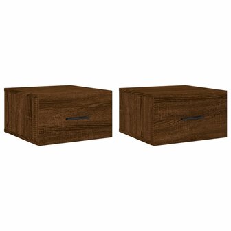 Nachtkastjes 2 st wandgemonteerd 35x35x20 cm bruin eikenkleur 8720845947088 2