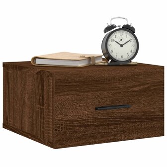 Nachtkastjes 2 st wandgemonteerd 35x35x20 cm bruin eikenkleur 8720845947088 3