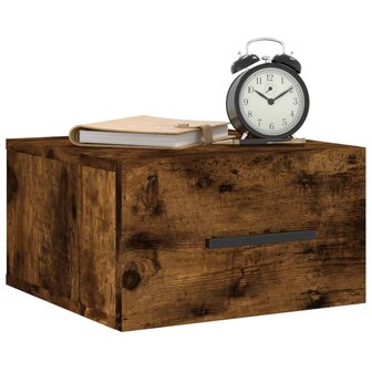 Nachtkastjes 2 st wandgemonteerd 35x35x20 cm gerookt eikenkleur 8720845947200 3