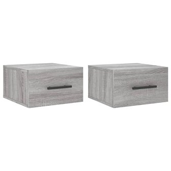 Nachtkastjes 2 st wandgemonteerd 35x35x20 cm grijs sonoma eiken 8720845947224 2