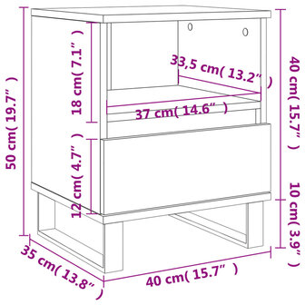 Nachtkastjes 2 st 40x35x50 cm bewerkt hout hoogglans wit 8721012110243 12