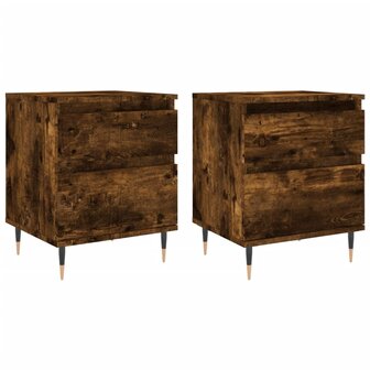 Nachtkastjes 2 st 40x35x50 cm bewerkt hout gerookt eikenkleurig 8721012110465 2