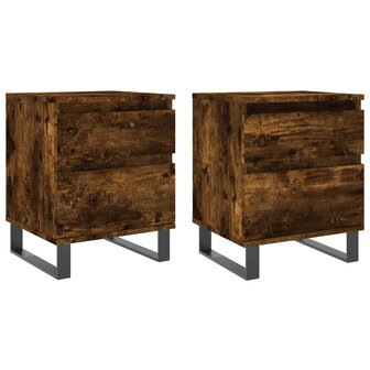 Nachtkastjes 2 st 40x35x50 cm bewerkt hout gerookt eikenkleurig 8721012110786 2