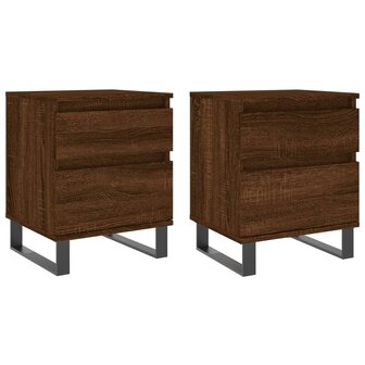 Nachtkastjes 2 st 40x35x50 cm bewerkt hout bruin eikenkleur 8721012110823 2