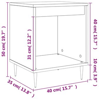 Nachtkastjes 2 st 40x35x50 cm bewerkt hout zwart 8721012110861 10