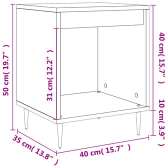 Nachtkastjes 2 st 40x35x50 cm bewerkt hout betongrijs 8721012110922 10