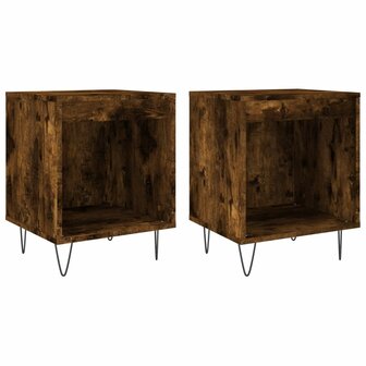 Nachtkastjes 2 st 40x35x50 cm bewerkt hout gerookt eikenkleurig 8721012111103 2