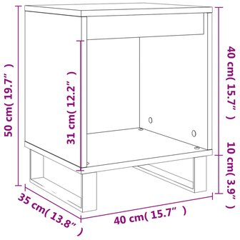 Nachtkastjes 2 st 40x35x50 cm bewerkt hout zwart 8721012111189 10