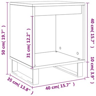 Nachtkastjes 2 st 40x35x50 cm bewerkt hout betongrijs 8721012111240 10