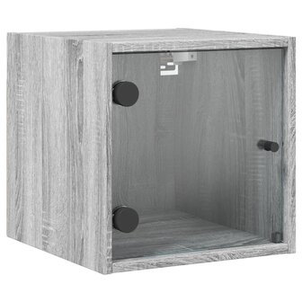 Nachtkastjes met glazen deuren 2 st 35x37x35 cm grijs sonoma 8721012214231 6