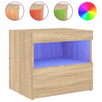 Nachtkastjes met LED 2 st 50x40x45 cm sonoma eikenkleurig 8721012253520 6