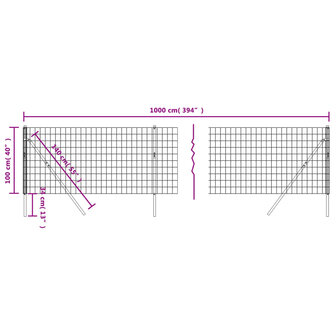 Draadgaashek 1x10 m gegalvaniseerd staal groen 8720845778064 5