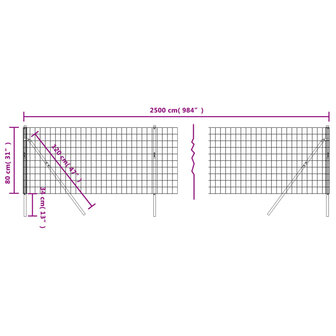 Draadgaashek 0,8x25 m gegalvaniseerd staal groen 8720845778132 5