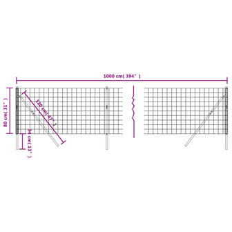 Draadgaashek 0,8x10 m gegalvaniseerd staal groen 8720845778217 5