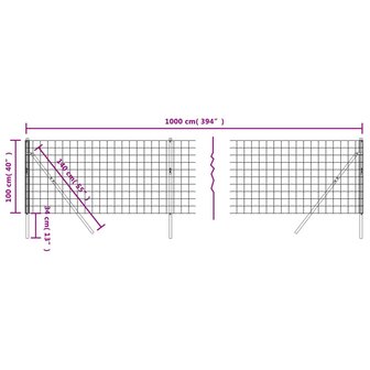 Draadgaashek 1x10 m gegalvaniseerd staal groen 8720845778224 5