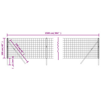 Draadgaashek 1x25 m gegalvaniseerd staal groen 8720845778309 5