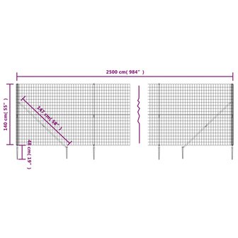 Draadgaashek met grondankers 1,4x25 m groen 8720845778644 5