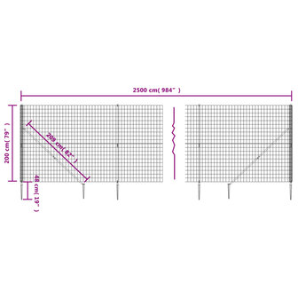 Draadgaashek met grondankers 2x25 m groen 8720845778675 5