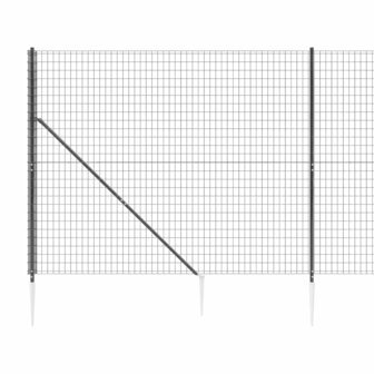 Draadgaashek met grondankers 1,6x25 m antracietkleurig 8720845779931 4