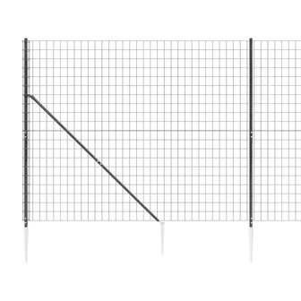 Draadgaashek met grondankers 2,2x10 m antracietkleurig 8720845780043 4