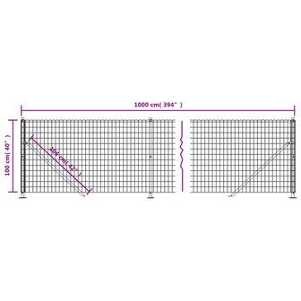 Draadgaashek met flens 1x10 m antracietkleurig 8720845780302 6