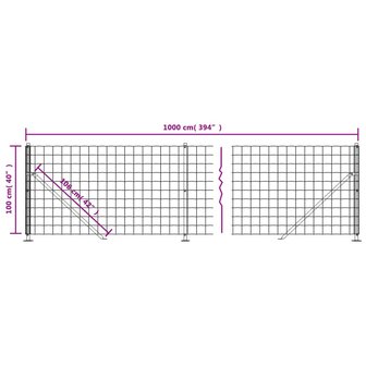 Draadgaashek met flens 1x10 m antracietkleurig 8720845780623 6