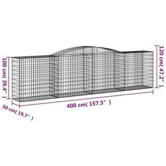 Schanskorf gewelfd 400x50x100/120 cm gegalvaniseerd ijzer 8720845651985 5