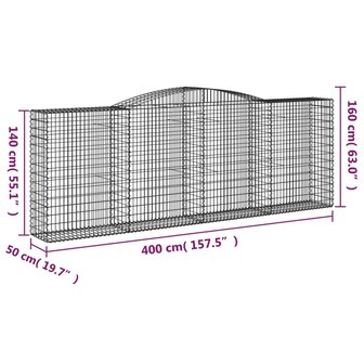 Schanskorf gewelfd 400x50x140/160 cm gegalvaniseerd ijzer 8720845652005 5