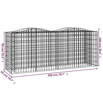 Schanskorf gewelfd verhoogd 200x50x100 cm gegalvaniseerd ijzer 8720845652098 5