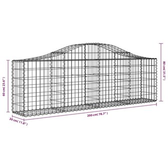 Schanskorven 5 st gewelfd 200x30x60/80 cm gegalvaniseerd ijzer 8720845559748 6