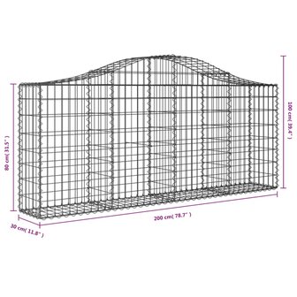 Schanskorven 7 st gewelfd 200x30x80/100 cm gegalvaniseerd ijzer 8720845559977 6