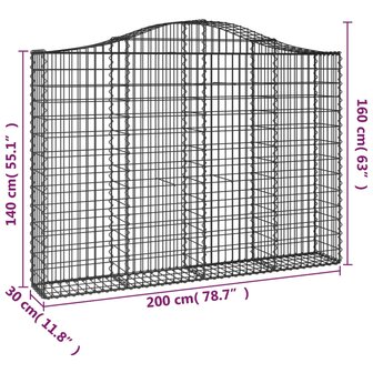 Schanskorven 3 st gewelfd 200x30x140/160 cm ijzer 8720845560560 6