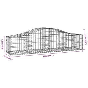 Schanskorven 2 st gewelfd 200x50x40/60 cm gegalvaniseerd ijzer 8720845561604 6