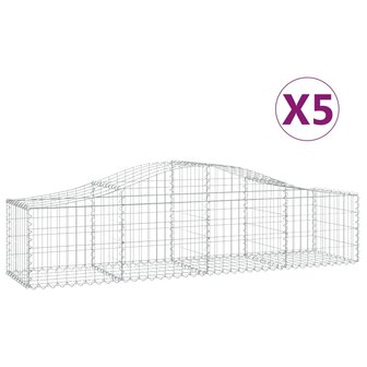 Schanskorven 5 st gewelfd 200x50x40/60 cm gegalvaniseerd ijzer 8720845561635 2