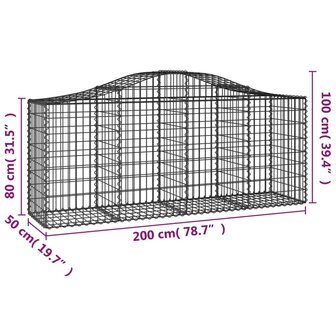 Schanskorven 2 st gewelfd 200x50x80/100 cm gegalvaniseerd ijzer 8720845562021 6