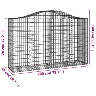 Schanskorven 2 st gewelfd 200x50x120/140 cm ijzer 8720845562441 6