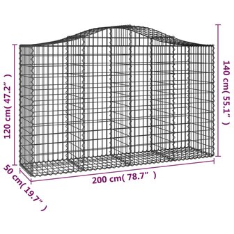 Schanskorven 6 st gewelfd 200x50x120/140 cm ijzer 8720845562489 6