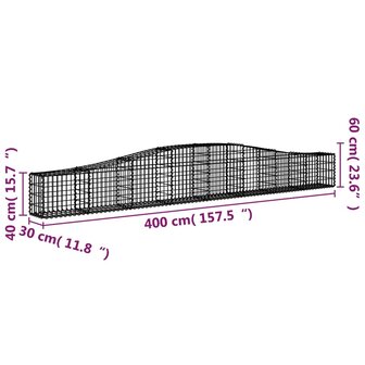 Schanskorven 2 st gewelfd 400x30x40/60 cm ijzer 8720845563707 6