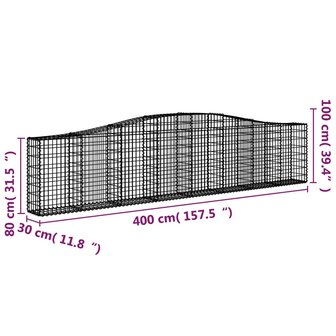 Schanskorven 2 st gewelfd 400x30x80/100 cmg ijzer 8720845563967 6