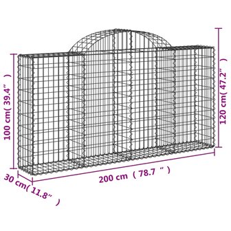 Schanskorven 2 st gewelfd 200x30x100/120 cm ijzer 8720845566937 6