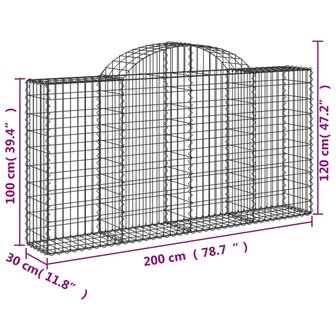 Schanskorven 3 st gewelfd 200x30x100/120 cm ijzer 8720845566944 6