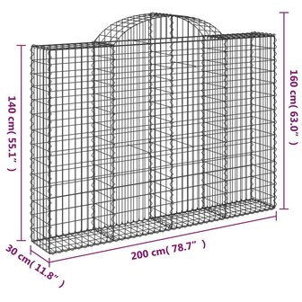 Schanskorven 3 st gewelfd 200x30x140/160 cm ijzer 8720845567361 6