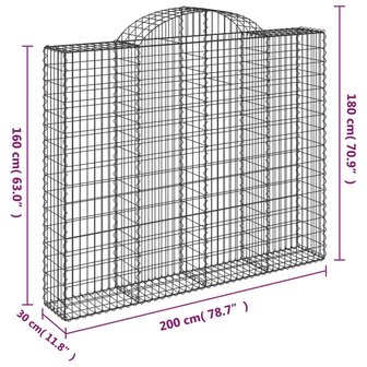 Schanskorven 2 st gewelfd 200x30x160/180 cm ijzer 8720845567569 6