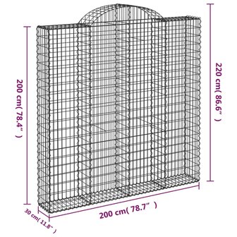 Schanskorven 3 st gewelfd 200x30x200/220 cm ijzer 8720845567996 6