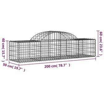 Schanskorven 2 st gewelfd 200x50x40/60 cm gegalvaniseerd ijzer 8720845568405 6