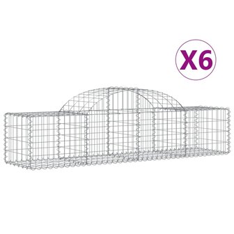 Schanskorven 6 st gewelfd 200x50x40/60 cmgegalvaniseerd ijzer 8720845568443 2