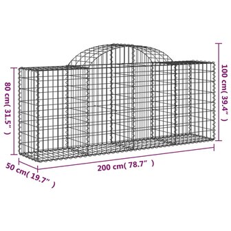 Schanskorven 3 st gewelfd 200x50x80/100 cm gegalvaniseerd ijzer 8720845568832 6